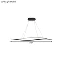 GobekUsa 31.5"/39" Simple LED Island Lamp with Black Leaf Frame - Ceiling Hang Fixture in Warm/White Light