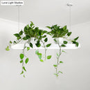 GobekUsa LED Island Light Fixture: Rectangular Loft Black/White Acrylic Plant Ceiling Pendant - Warm/White Light