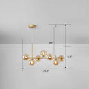 GobekUsa LED Island Pendant Light: Postmodern Glass Bubble Lamp for Dining Room
