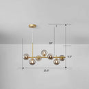 GobekUsa LED Island Pendant Light: Postmodern Glass Bubble Lamp for Dining Room