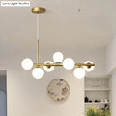GobekUsa LED Island Pendant Light: Postmodern Glass Bubble Lamp for Dining Room