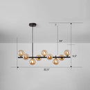 GobekUsa LED Island Pendant Light: Postmodern Glass Bubble Lamp for Dining Room