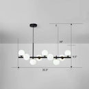 GobekUsa LED Island Pendant Light: Postmodern Glass Bubble Lamp for Dining Room
