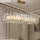 GobekUsa LED Island Pendant with Clear Crystal Shade - Contemporary Hanging Light Fixture