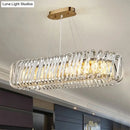 GobekUsa LED Island Pendant with Clear Crystal Shade - Contemporary Hanging Light Fixture