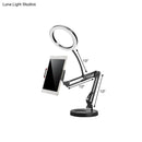 GobekUsa LED Makeup Light Mobile Phone Holder Fill Lamp - Sleek Black with Foldable Arm