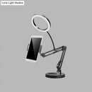 GobekUsa LED Makeup Light Mobile Phone Holder Fill Lamp - Sleek Black with Foldable Arm