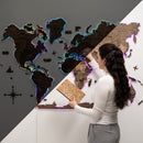 3D LED Wooden World Map 2.0 Dark Walnut