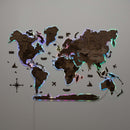 3D LED Wooden World Map 2.0 Dark Walnut