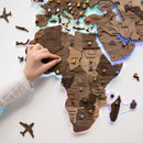 3D LED Wooden World Map 2.0 Dark Walnut