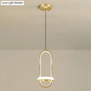 GobekUsa LED Metal Bedside Pendant Light with Halo Ring