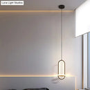 GobekUsa LED Metal Bedside Pendant Light with Halo Ring