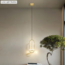 GobekUsa LED Metal Bedside Pendant Light with Halo Ring