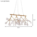 GobekUsa LED Metallic Gold Tree Branch Pendant Light for Minimalist Dining Room Ceiling