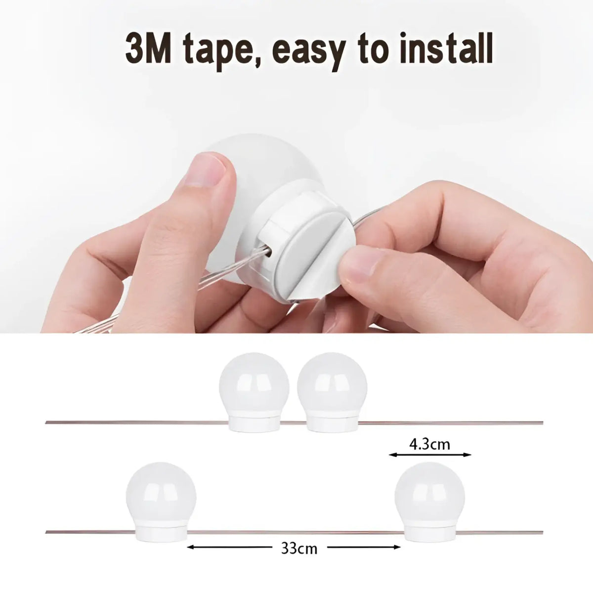 LED Mirror Light Bulbs with USB Touch Switch for Vanity & Dressing Table, photo 6 of 21