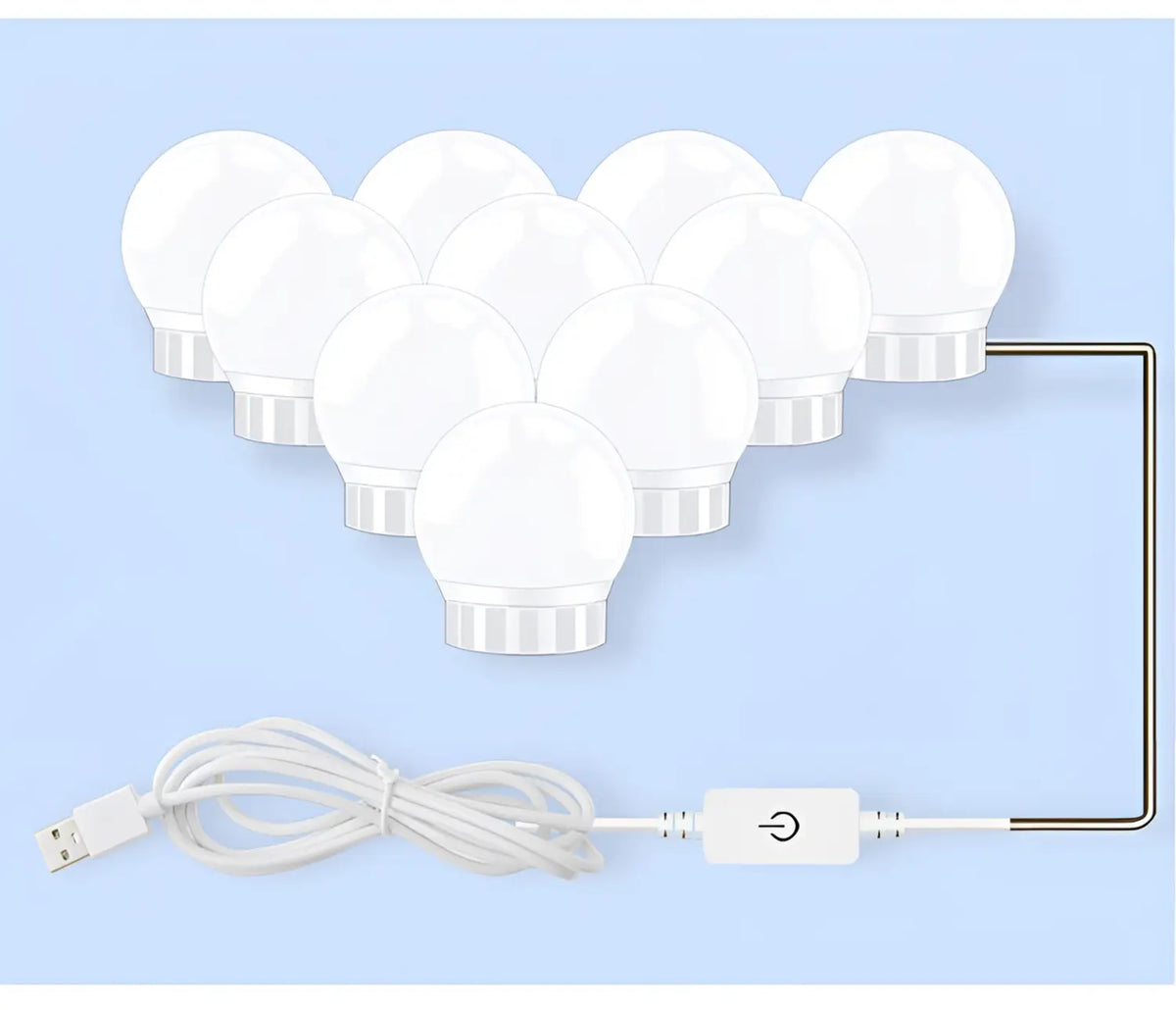 LED Mirror Light Bulbs with USB Touch Switch for Vanity & Dressing Table, photo 17 of 21