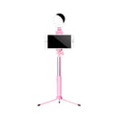 GobekUsa LED Mirror Light with Metallic Shade & Mobile Holder - Modern Pink Circle Design