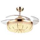 LED Pumpkin Frequency Conversion Ceiling Fan Light In Dining Room Bedroom