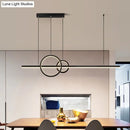 GobekUsa LED Restaurant Island Pendant - Contemporary Black/Gold Metal Shade with Warm/White Lighting