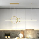 GobekUsa LED Restaurant Island Pendant - Contemporary Black/Gold Metal Shade with Warm/White Lighting