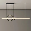 GobekUsa LED Restaurant Island Pendant - Contemporary Black/Gold Metal Shade with Warm/White Lighting