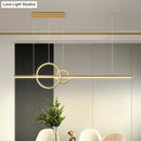 GobekUsa LED Restaurant Island Pendant - Contemporary Black/Gold Metal Shade with Warm/White Lighting
