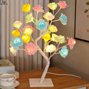 GobekUsa LED Rose Leaf Table Lamp USB Christmas Tree Fairy Light Night Lights Home DIY Party Wedding Bedroom Decoration Mother's Day Gift