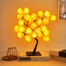 GobekUsa LED Rose Leaf Table Lamp USB Christmas Tree Fairy Light Night Lights Home DIY Party Wedding Bedroom Decoration Mother's Day Gift