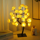 GobekUsa LED Rose Tree Lamp, USB Powered Flower Night Light, Atmosphere Lighting for Holiday Parties Weddings Gift Lover Home Decor