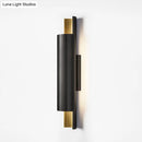 GobekUsa LED Wall Mount Sconce - Pipe Shaped Postmodern Metal Bedside Lighting in Black and Gold