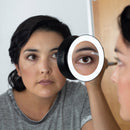 Lighted Compact Mirror with Magnification & Suction Cups