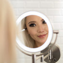 Lighted Wall Mounted Makeup Mirror with Magnification & Cordless