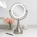 Lighted Makeup Mirror with Magnification & Battery/Cordless