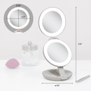 Lighted Travel Mirror with Magnification & Folding-to-Compact