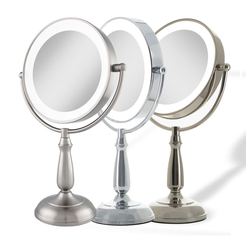 Lighted Makeup Mirror with Magnification & Touch Base