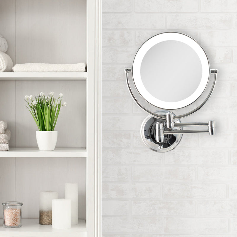 Lighted Wall Mounted Makeup Mirror with Magnification & Extendable Arm - Amazon