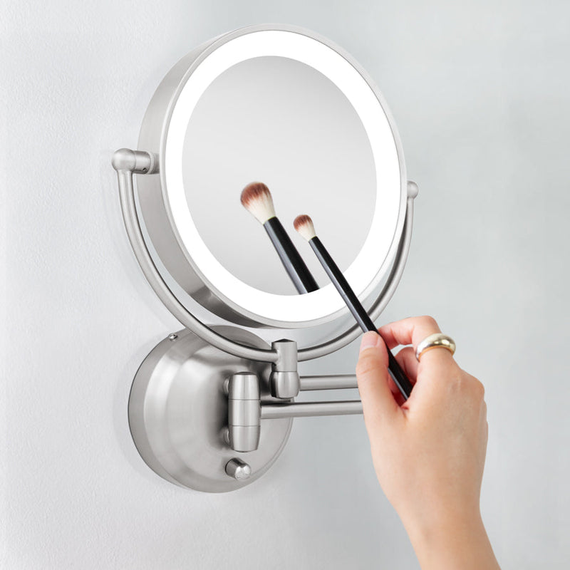 Lighted Wall Mounted Makeup Mirror with Magnification & Extendable Arm - Amazon