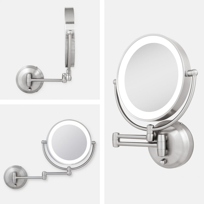 Lighted Wall Mounted Makeup Mirror with Magnification & Extendable Arm - Amazon