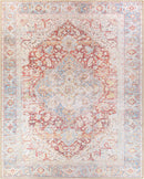 Cream Rust Leeston Washable Rug - Clearance