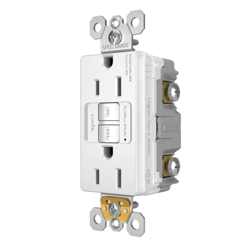 Legrand 1597TR radiant® Spec Grade 15A Tamper Resistant Self Test GFCI Receptacle