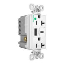 Legrand 20A 125V Hospital-Grade Tamper-Resistant Receptacle with USB A/C Fast Charging Ports