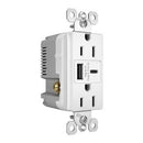 Legrand R26USBAC6W radiant® 15A Tamper-Resistant Ultra-Fast USB Type A/C Outlet
