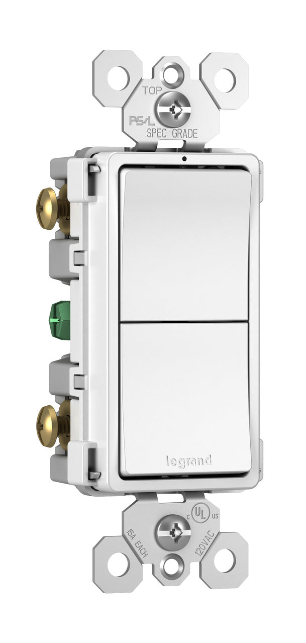 Legrand RCD11 radiant® 15A Two Single-Pole Switches