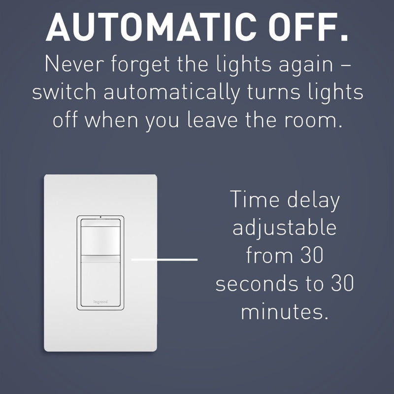 Legrand RRW600VTC Radiant® Single Pole 3-Way Vacancy Sensor