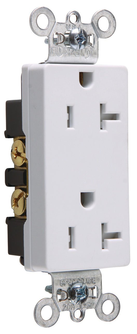 Legrand TR26342W 20A 125V Spec-Grade Tamper-Resistant Decorator Duplex Receptacle