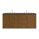 James Martin Laurent 60" Dual Mount Double Bathroom Vanity, Honey Oak