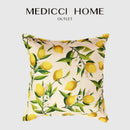 Lemon print chenille cushion cover living room waterproof cream decor by Decorbites