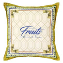 Lemon print chenille cushion cover living room waterproof cream decor by Decorbites