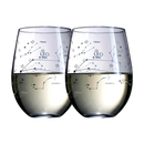 Set of 2 Zodiac Sign Wine Glasses with 2 Wooden Coasters (Leo)