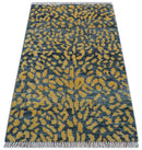 Leopard Animal Print Charcoal And Gold Hand Knotted Wool Rug by The Rug Decor